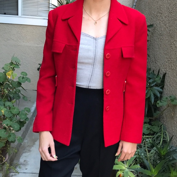 Vintage red Vertigo wool jacket - Picture 5 of 8